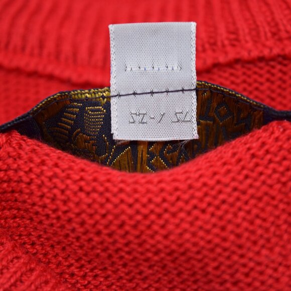 VTG Egyptian Cotton Pullover Sweater Men Large V Neck Red USA Made Golf Preppy - Picture 4 of 11